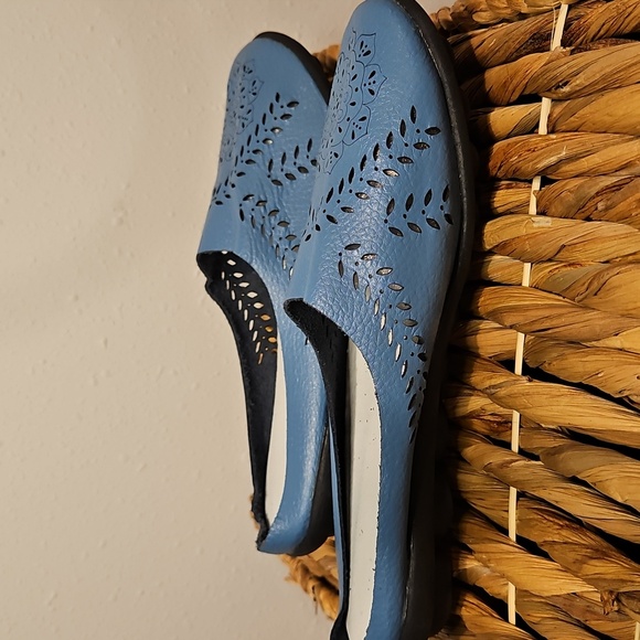 New in bag Owlkay leather floral shoes slides - Picture 8 of 8